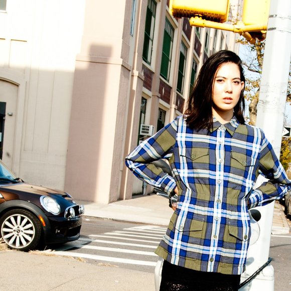 NWT EQUIPMENT Green Plaid Military Style Button Down Cotton Jacket Size M $298 - Picture 7 of 12